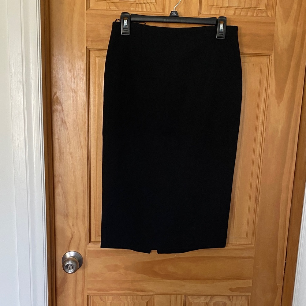 Massimo Dutti Classic Black Pencil Skirt